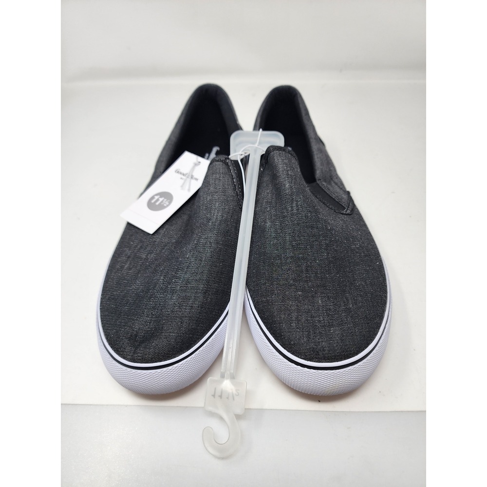 Goodfellow & Co Mens Low Top Slip On Sneakers Gray Canvas Casual Size 11.5